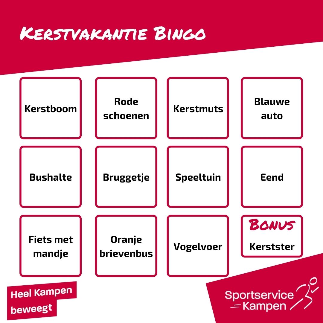 Kerstvakantie Bingokaart Kerstvakantie Bingokaart