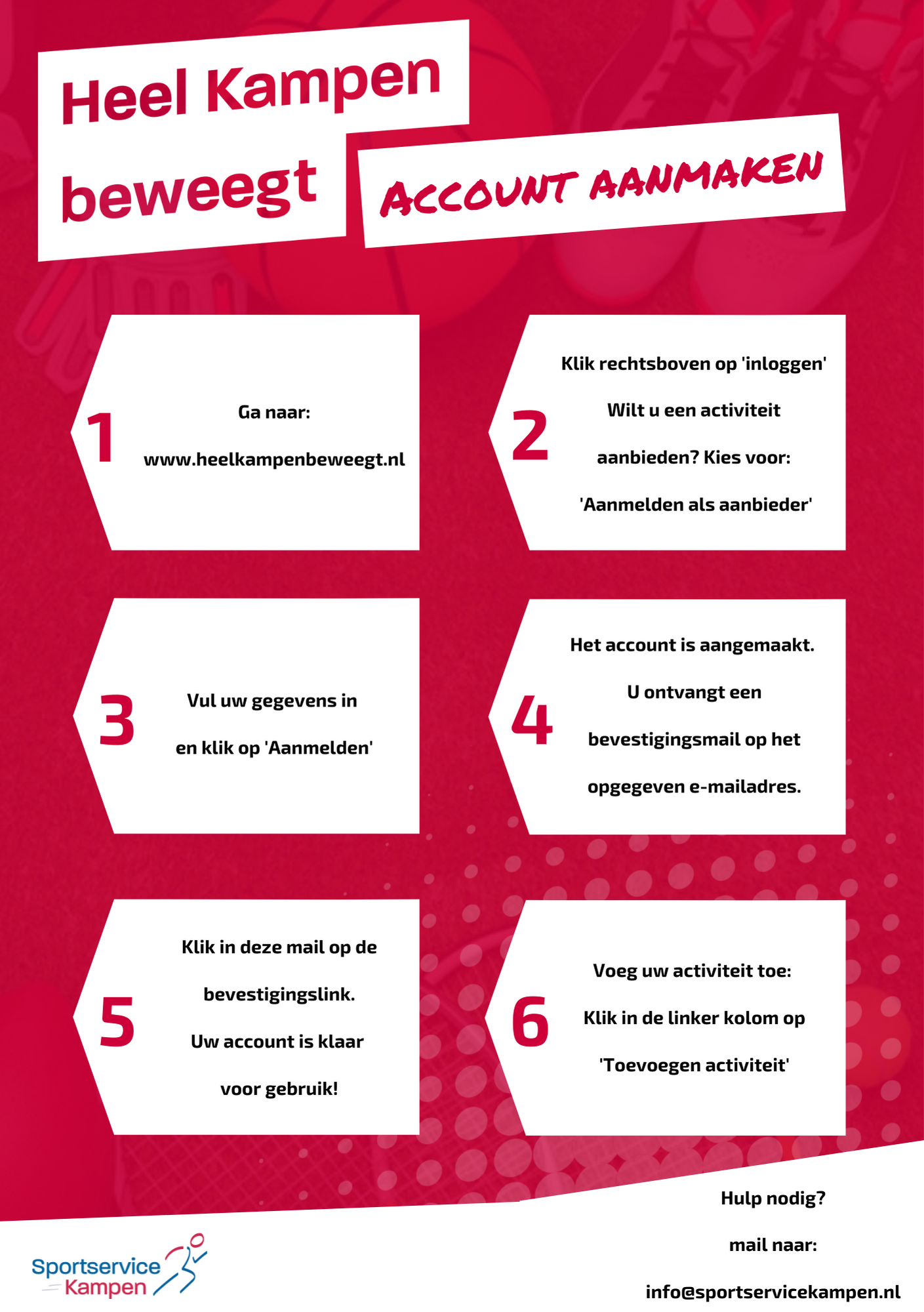 Stappenplan account aanmaken op heelkampenbeweegt.nl