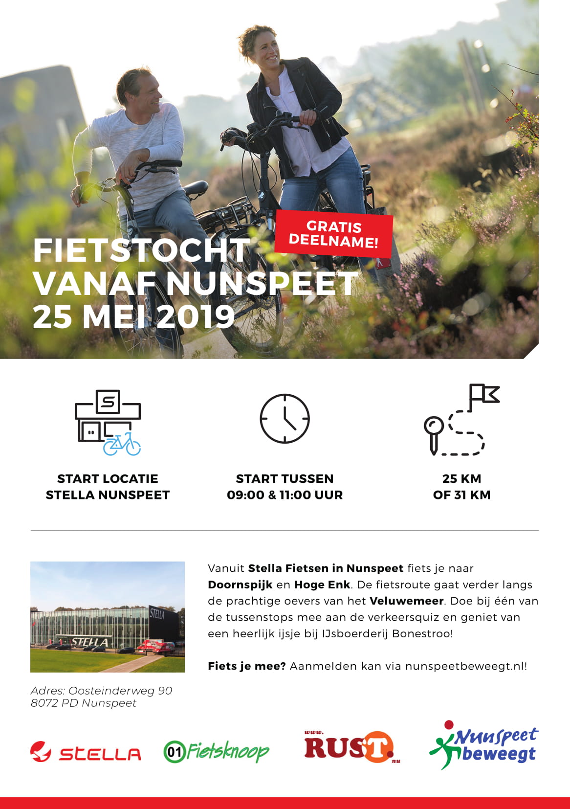 Meldt je aan voor de fietstocht op 25 mei