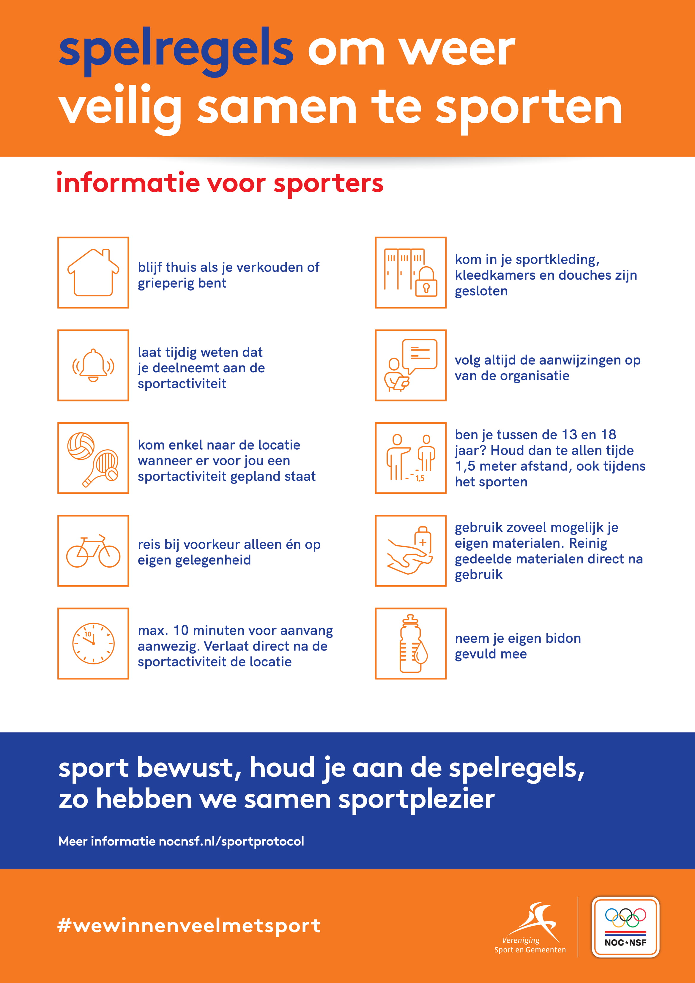 Poster richtlijnen sporters coronavirus
